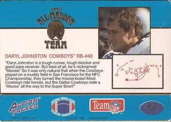 1992 Action Packed All-Madden #54 Daryl Johnston Back