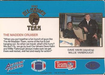 1992 Action Packed All-Madden #55 Madden Cruiser Back