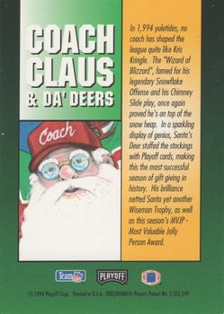 1994 NFL Properties Christmas #NNO Santa Claus Back