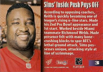 1995 Stadium Club Members Only 50 #3 Keith Sims Back