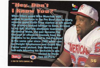 1994 Stadium Club Members Only 50 #36 Keith Sims Back