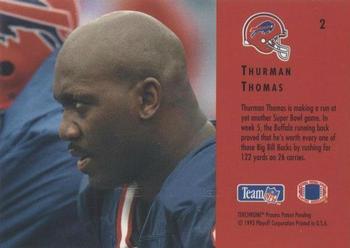 1993 Playoff Contenders #2 Thurman Thomas Back