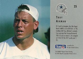 1993 Playoff Contenders #25 Troy Aikman Back