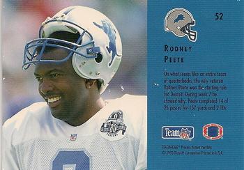 1993 Playoff Contenders #52 Rodney Peete Back