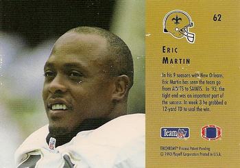1993 Playoff Contenders #62 Eric Martin Back