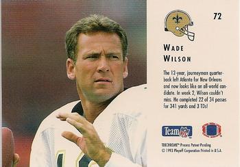 1993 Playoff Contenders #72 Wade Wilson Back