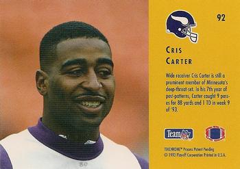 1993 Playoff Contenders #92 Cris Carter Back