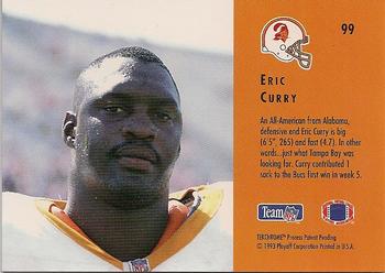 1993 Playoff Contenders #99 Eric Curry Back
