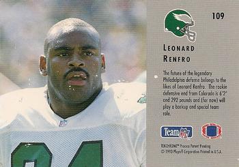 1993 Playoff Contenders #109 Leonard Renfro Back