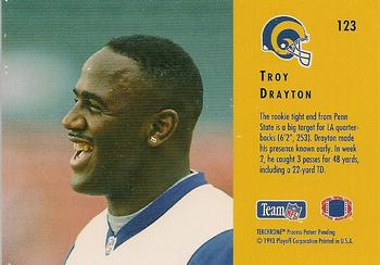 1993 Playoff Contenders #123 Troy Drayton Back
