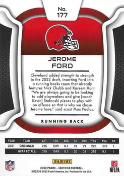 2022 Panini Certified - Mirror Red #177 Jerome Ford Back