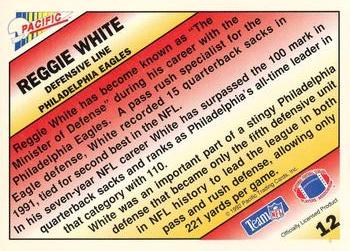 1992 Pacific - Pacific Picks the Pros Silver #12 Reggie White Back