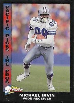 1992 Pacific - Pacific Picks the Pros Silver #19 Michael Irvin Front