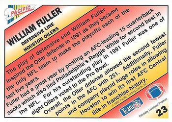 1992 Pacific - Pacific Picks the Pros Silver #23 William Fuller Back