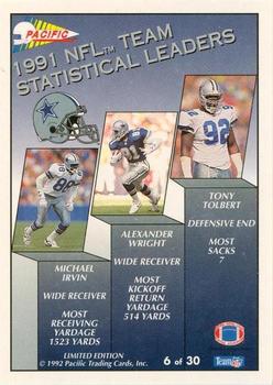 1992 Pacific - Statistical Leaders #6 Emmitt Smith Back