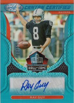 2022 Panini Certified - Canton Certified Signatures Mirror Teal #CCS-RG Ray Guy Front