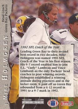 1993 Pro Set #3 Mike Holmgren Back