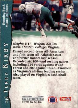 1993 Pro Set #246 Terry Kirby Back