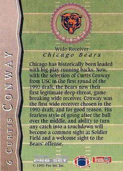 1993 Pro Set - All-Rookies #6 Curtis Conway Back