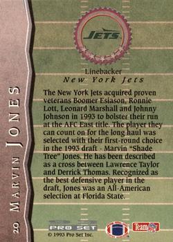 1993 Pro Set - All-Rookies #20 Marvin Jones Back