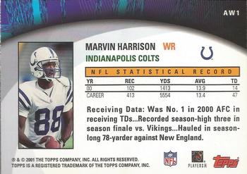 2001 Topps - Own the Game #AW1 Marvin Harrison Back