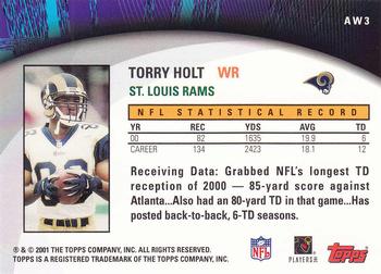 2001 Topps - Own the Game #AW3 Torry Holt Back