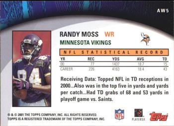 2001 Topps - Own the Game #AW5 Randy Moss Back
