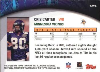 2001 Topps - Own the Game #AW6 Cris Carter Back