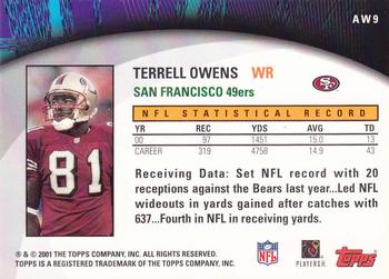 2001 Topps - Own the Game #AW9 Terrell Owens Back