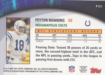 2001 Topps - Own the Game #PS2 Peyton Manning Back
