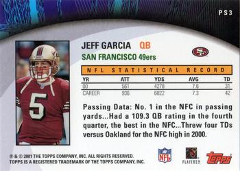 2001 Topps - Own the Game #PS3 Jeff Garcia Back