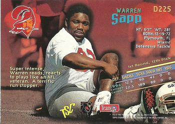 1995 Stadium Club - Diffraction #D225 Warren Sapp Back