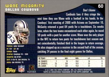 2001 Topps - Topps Collection #60 Wane McGarity Back