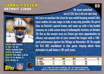 2001 Topps - Topps Collection #69 Larry Foster Back
