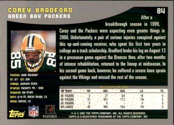 2001 Topps - Topps Collection #84 Corey Bradford Back