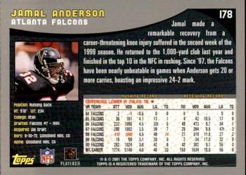2001 Topps - Topps Collection #178 Jamal Anderson Back
