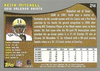 2001 Topps - Topps Collection #241 Keith Mitchell Back