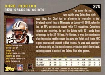 2001 Topps - Topps Collection #274 Chad Morton Back