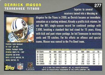 2001 Topps - Topps Collection #277 Derrick Mason Back