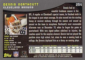 2001 Topps - Topps Collection #254 Dennis Northcutt Back