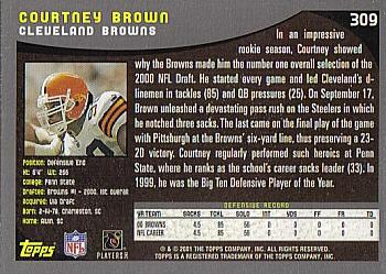 2001 Topps - Topps Collection #309 Courtney Brown Back