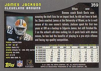 2001 Topps - Topps Collection #359 James Jackson Back
