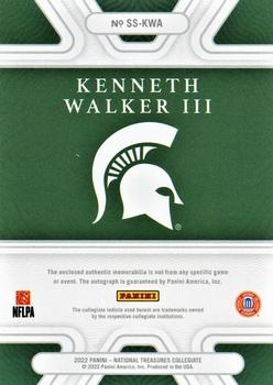 2022 Panini National Treasures Collegiate - College Silhouettes Signatures Team Logo Shield #SS-KWA Kenneth Walker III Back