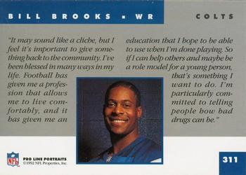 1992 Pro Line Portraits #311 Bill Brooks Back