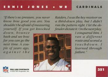 1992 Pro Line Portraits #351 Ernie Jones Back