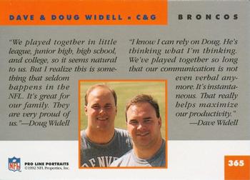 1992 Pro Line Portraits #365 Dave Widell / Doug Widell Back