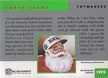 1992 Pro Line Portraits #1992a Santa Claus Back