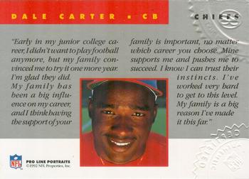 1992 Pro Line Portraits - Autographs #NNO Dale Carter Back