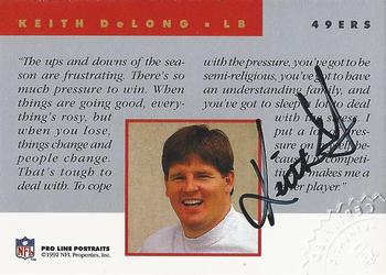 1992 Pro Line Portraits - Autographs #NNO Keith DeLong Back