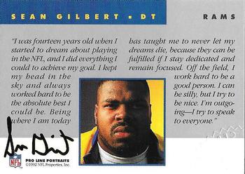 1992 Pro Line Portraits - Autographs #NNO Sean Gilbert Back